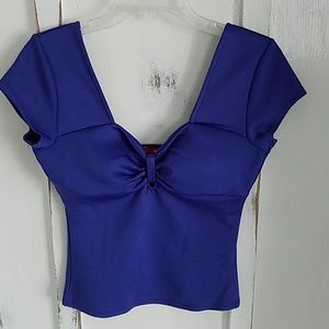 Blue sweetheart heart crop top